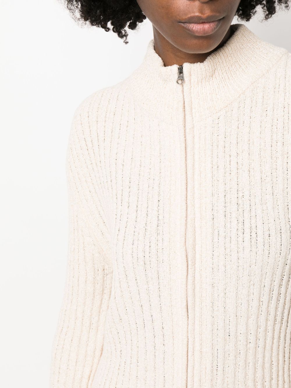 Amomento ribbed-knit zip-up Cardigan - Farfetch