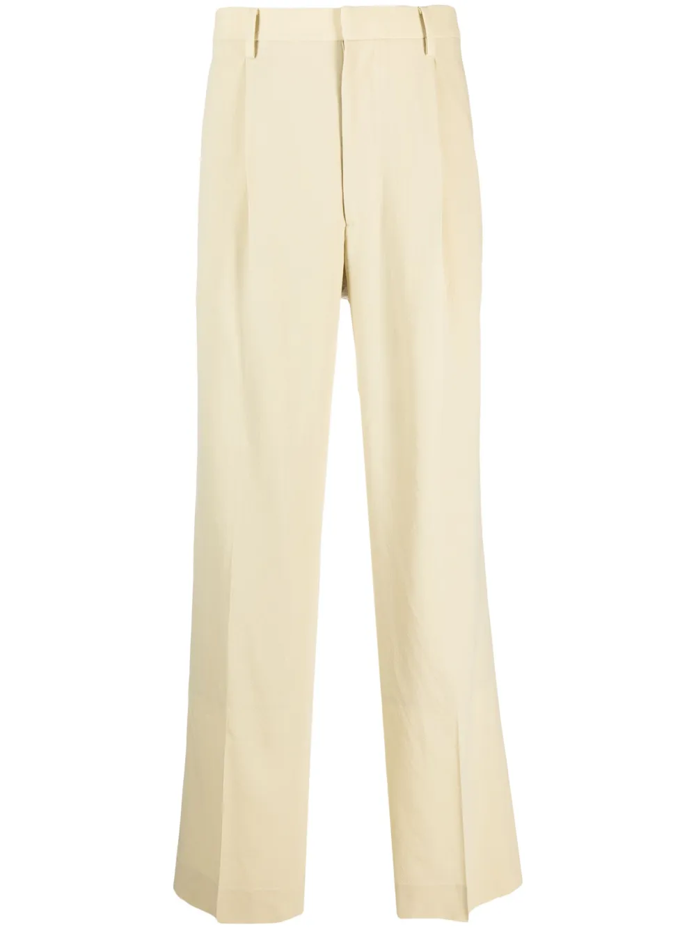 Auralee Hard Twist Viyella Wool Trousers In Ivory