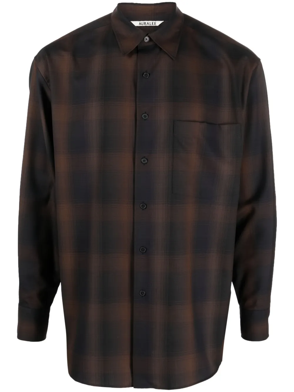 Auralee plaid-check pattern wool shirt