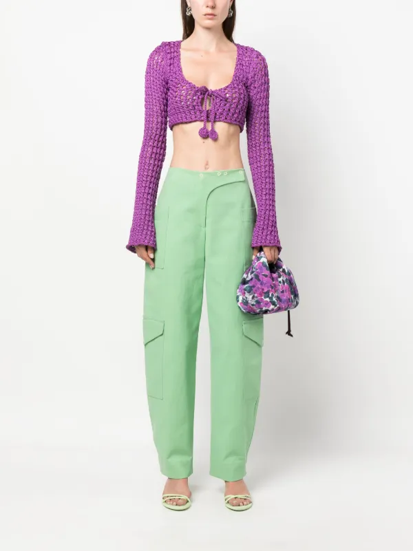 Moschino open-knit Cropped Top | Purple | FARFETCH HK