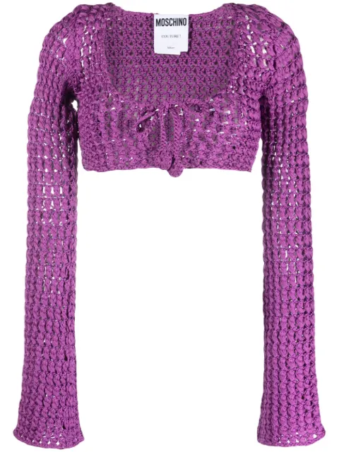 Moschino open-knit cropped top