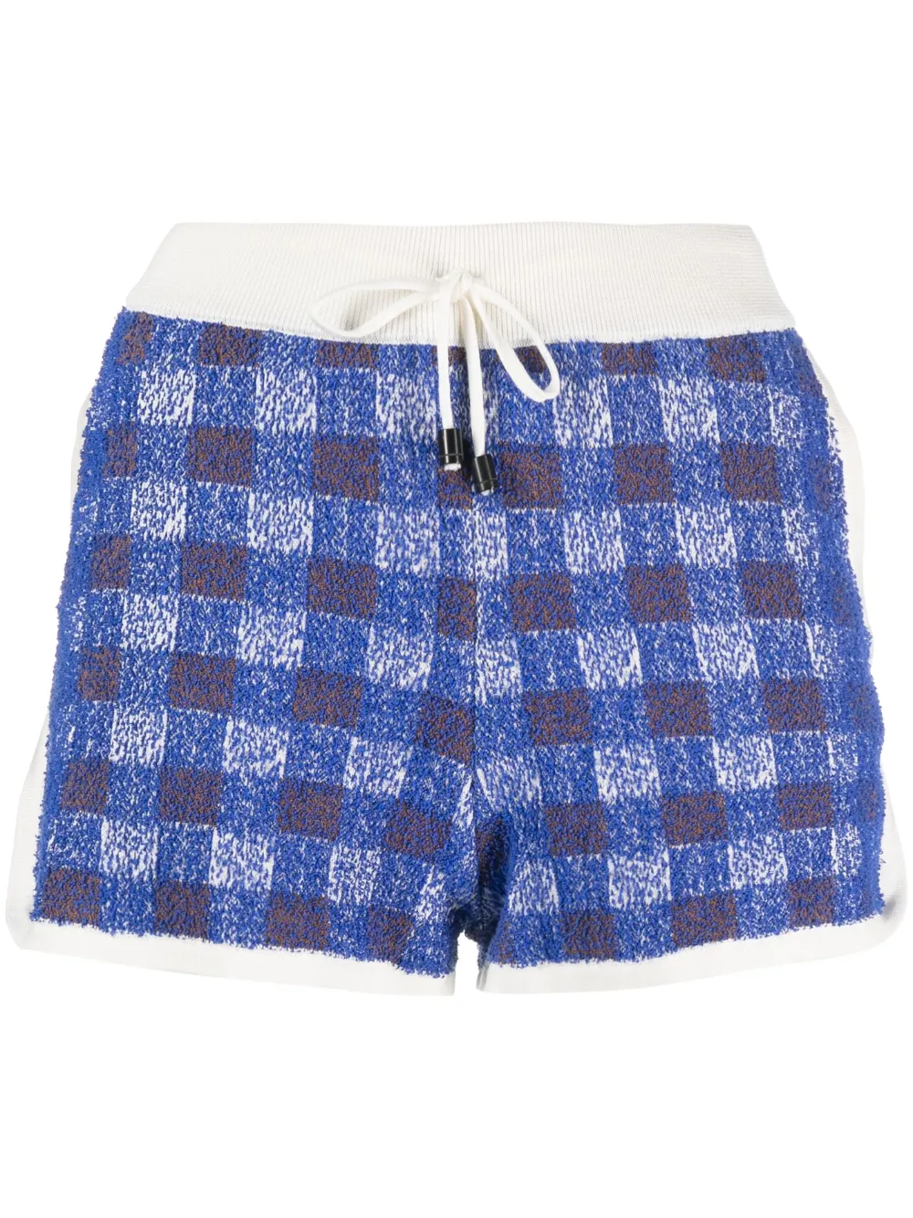 Shop Drumohr Gingham-check Print Shorts In Blue