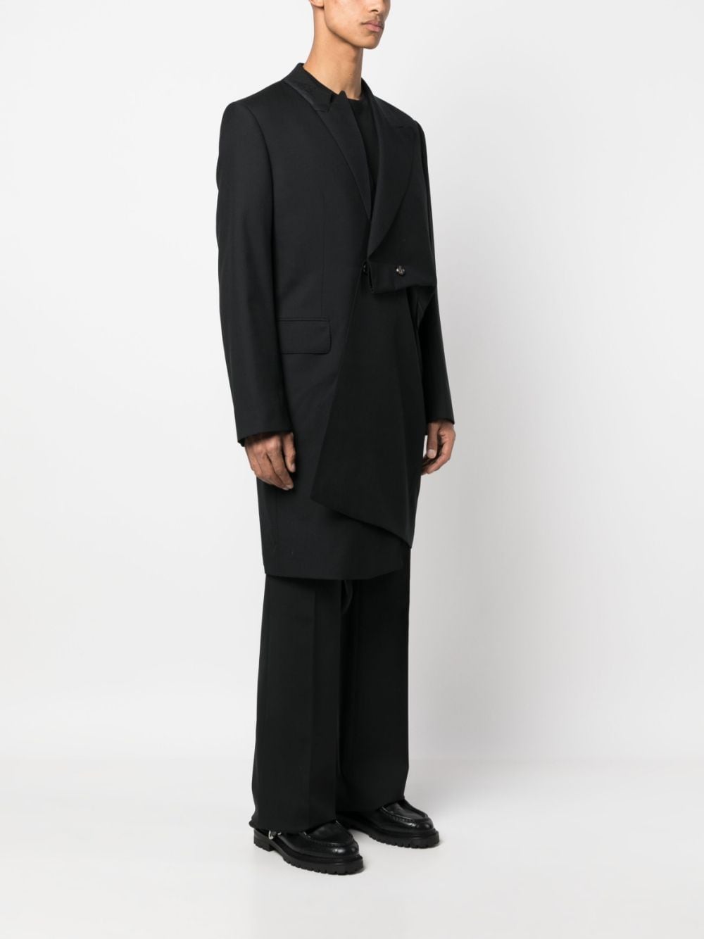 Shop Marina Yee Luke Asymmetric Coat In Black