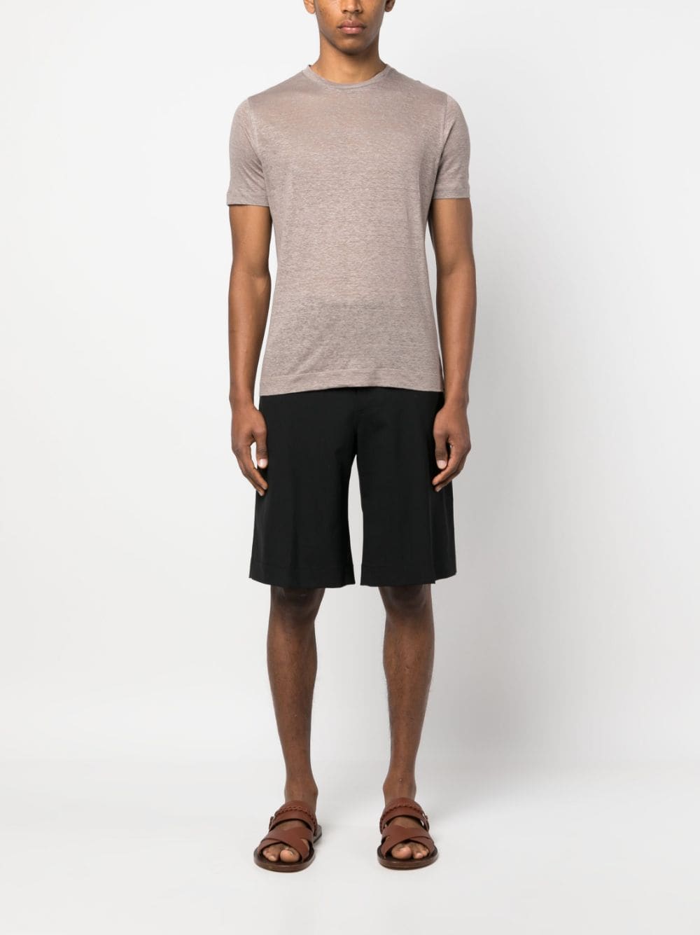 Shop Cruciani Lined Short-sleeved T-shirt In Brown
