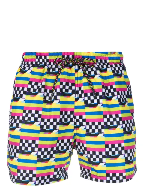 Nos Beachwear graphic-print drawstring swim shorts