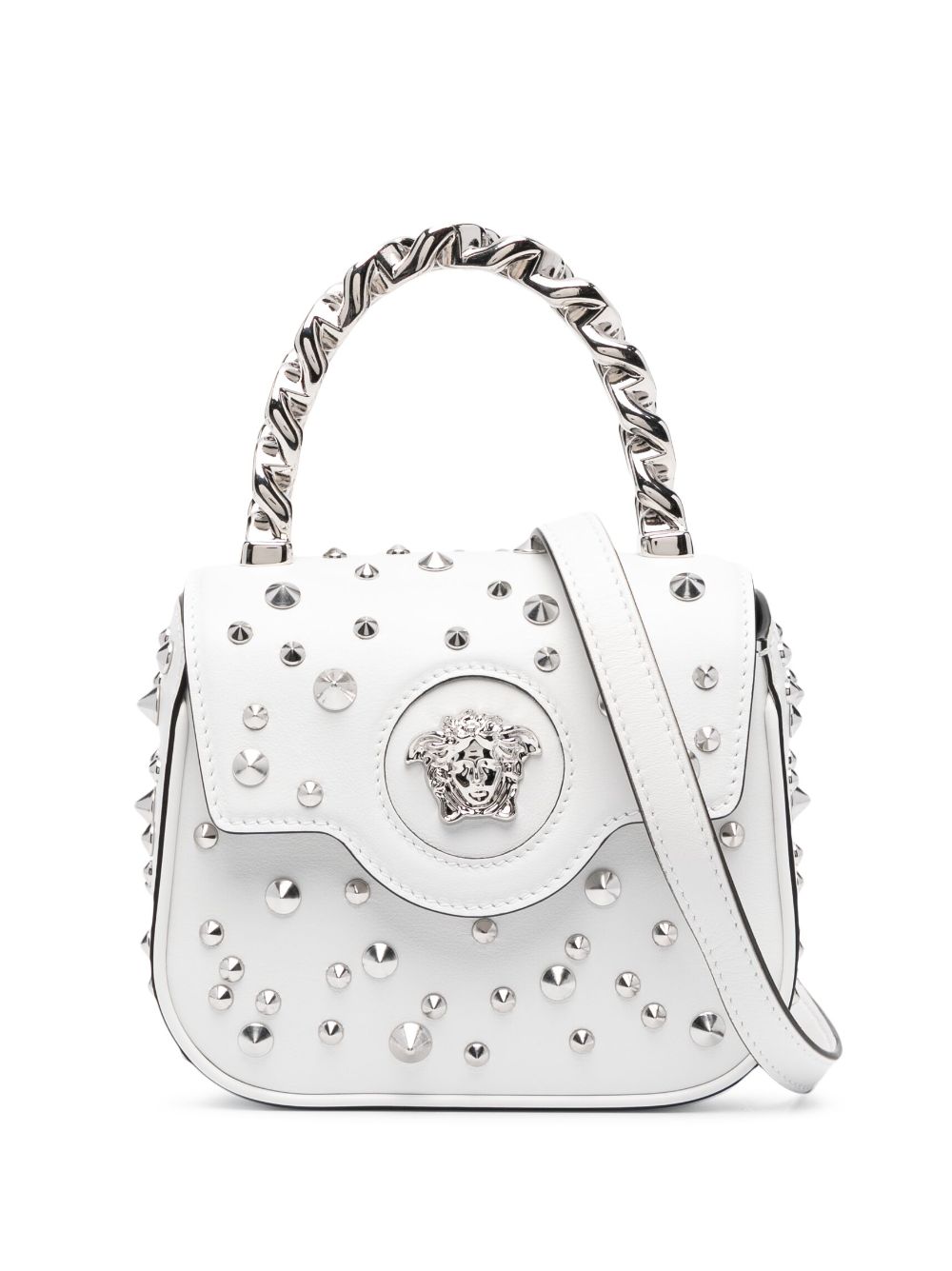 Versace Stud-embellishment Mini Bag In White