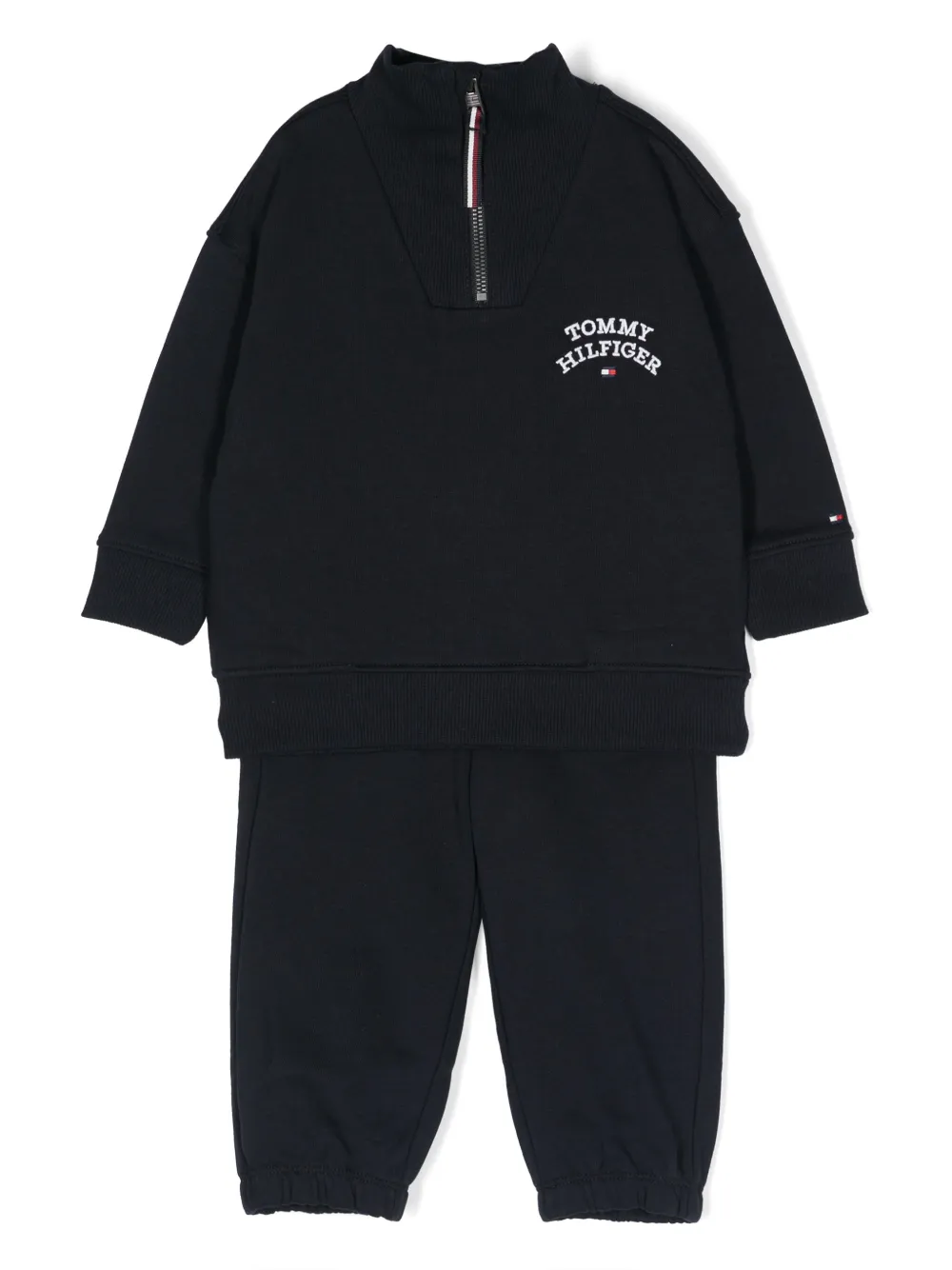 Tommy Hilfiger Junior Jersey trainingspak met geborduurd logo Blauw
