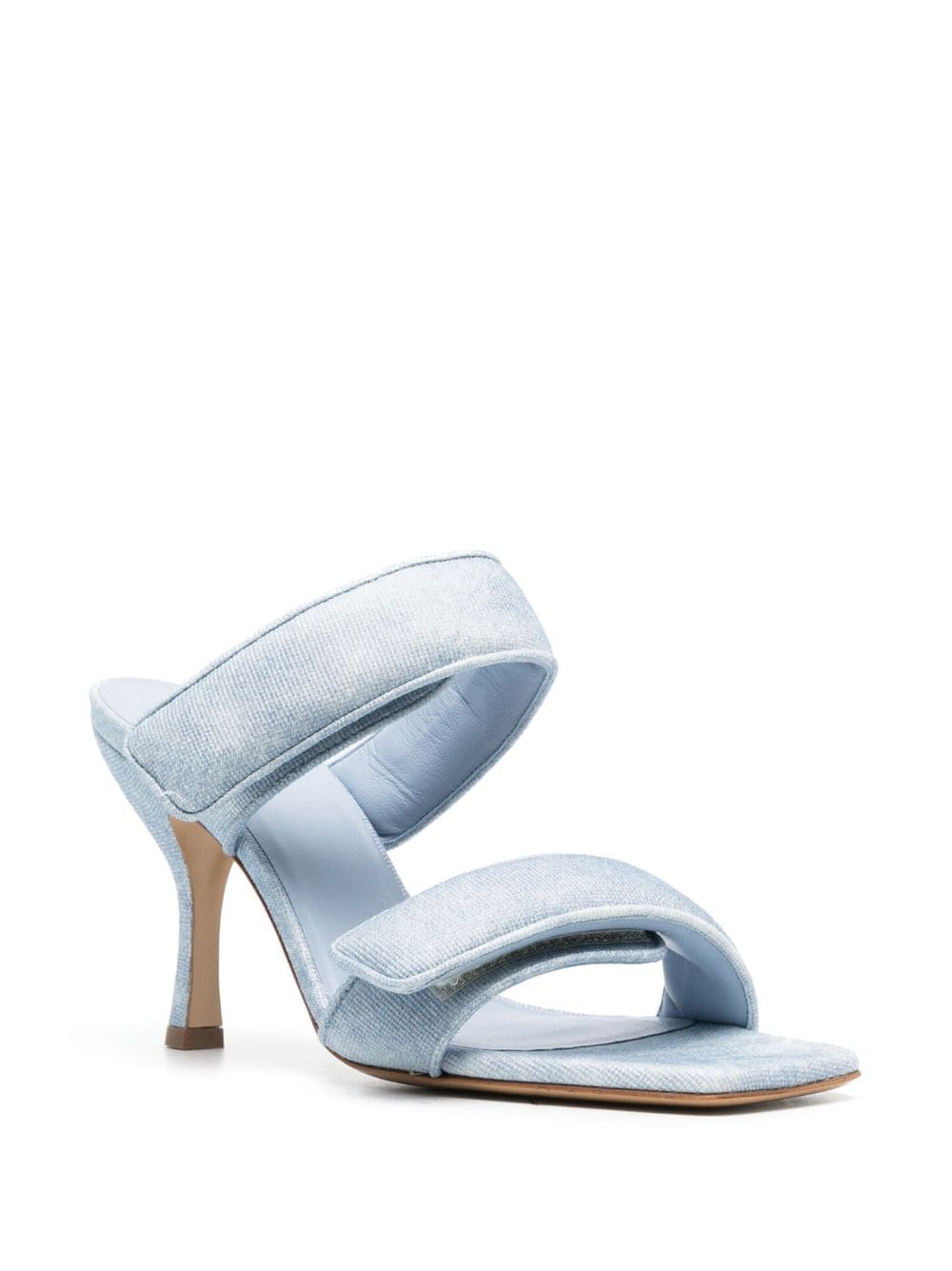 Shop Gia Borghini Slip-on Touch-strap Mules In Blue