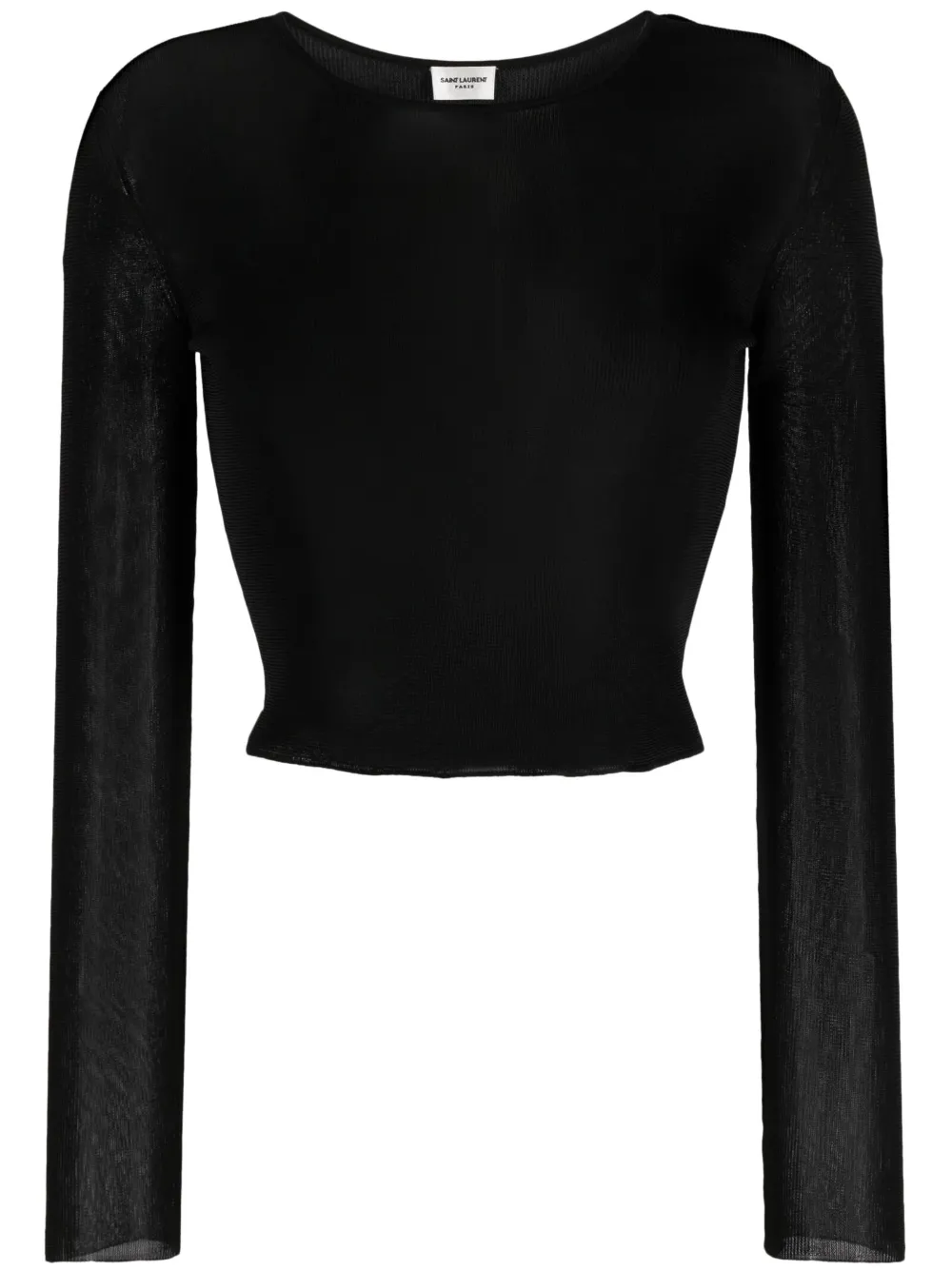 Saint Laurent Long Sleeve Top In Black