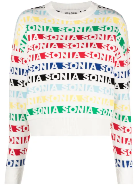 Sonia Rykiel logo-printed cotton knit jumper