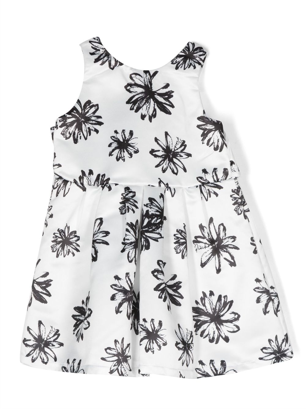 Pinko Kids' Sleeveless Floral Dress In White