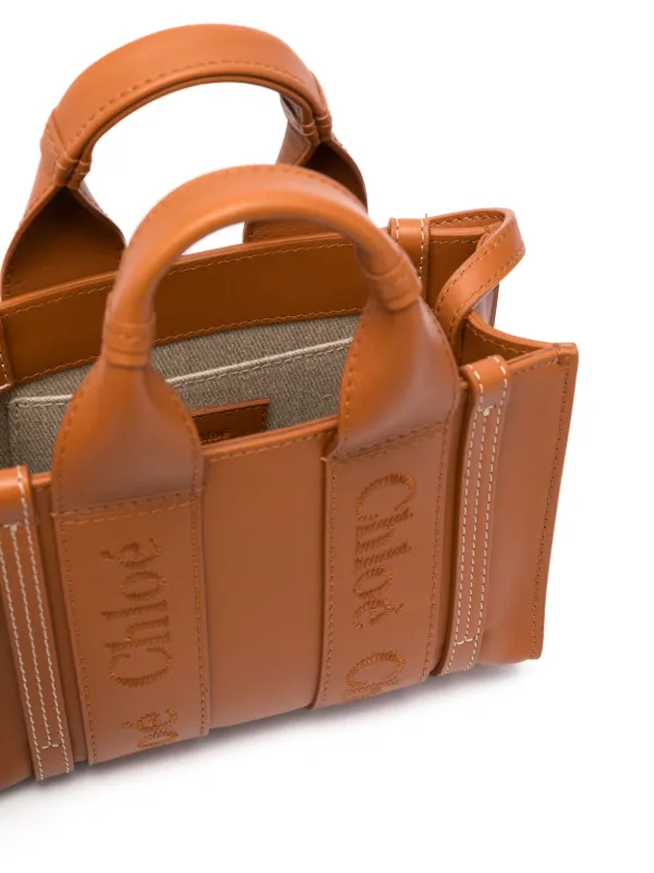 Chloé Woody Leather Tote Bag | Brown | FARFETCH