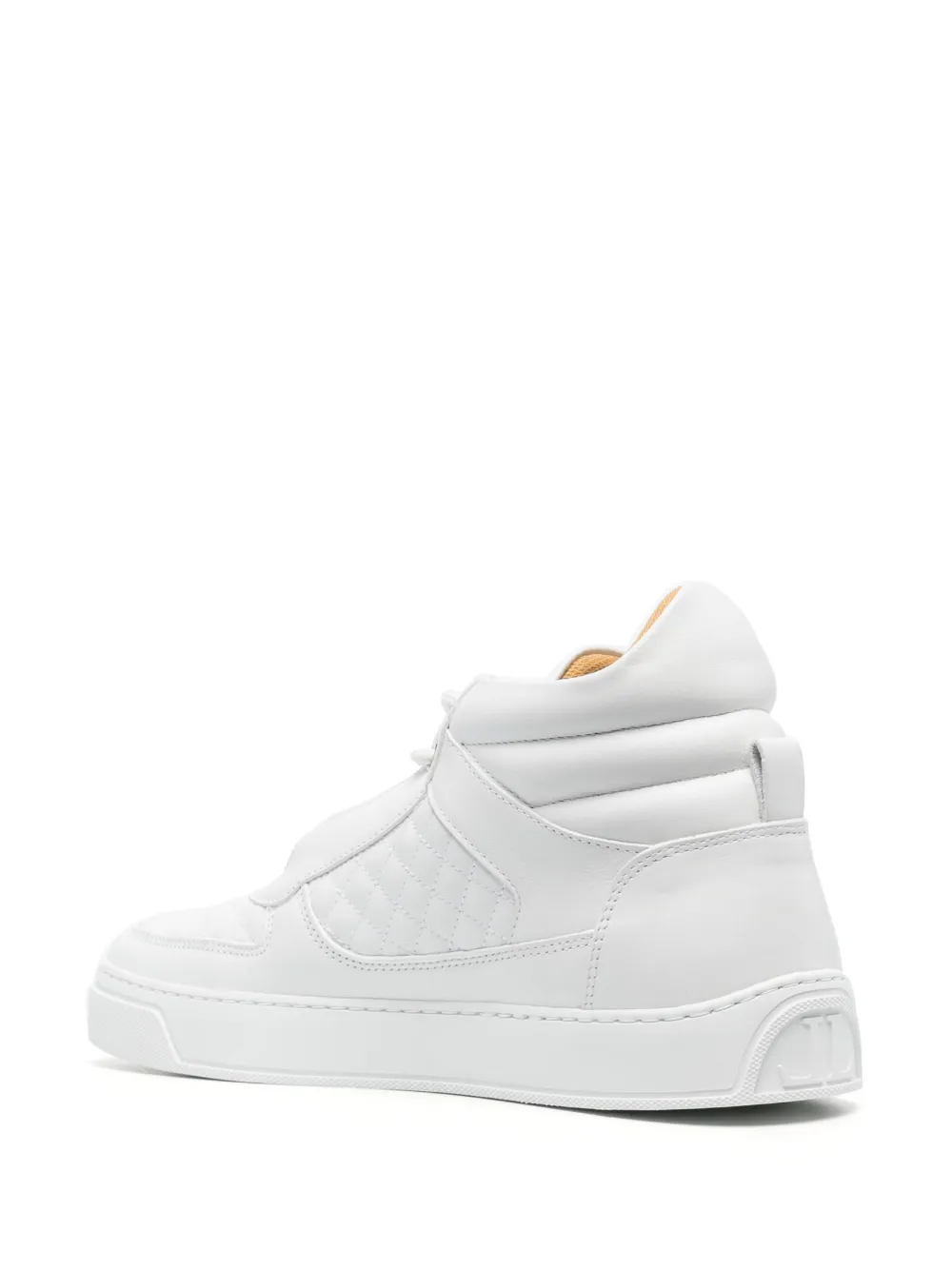 Leandro Lopes Faisca Quilted High-top Sneakers In White