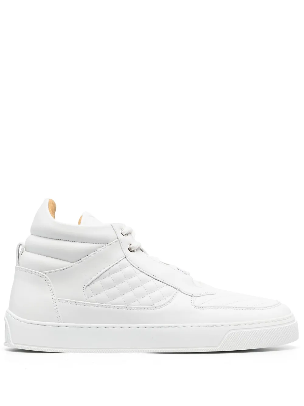 Leandro Lopes quilted high-top sneakers | White | Image 1