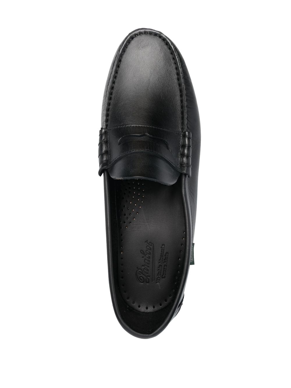 Shop Paraboot Leather Penny Loafers In Black