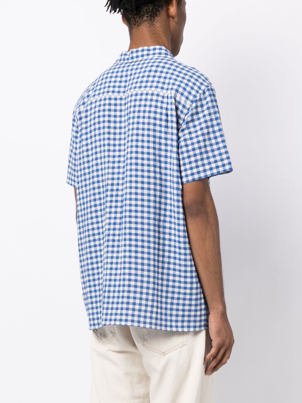 Shop Ymc You Must Create Malick Gingham Check-pattern Shirt In Blue
