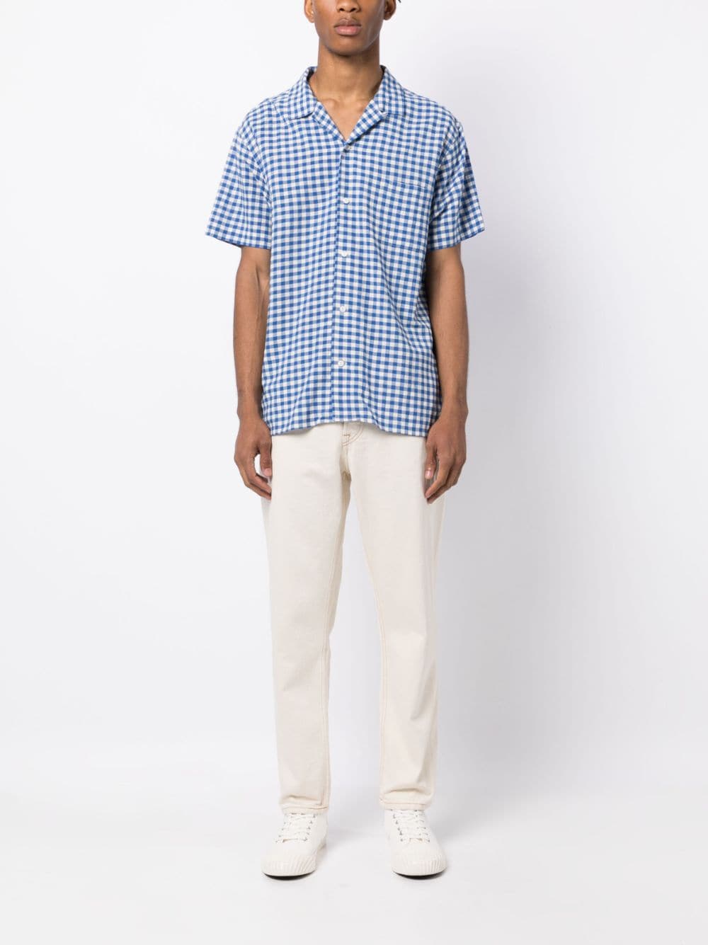 Shop Ymc You Must Create Malick Gingham Check-pattern Shirt In Blue