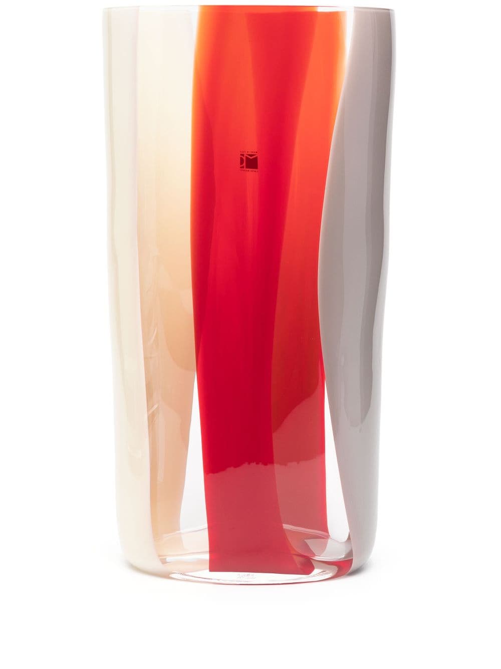 Carlo Moretti Stripe-print Vase In Pink