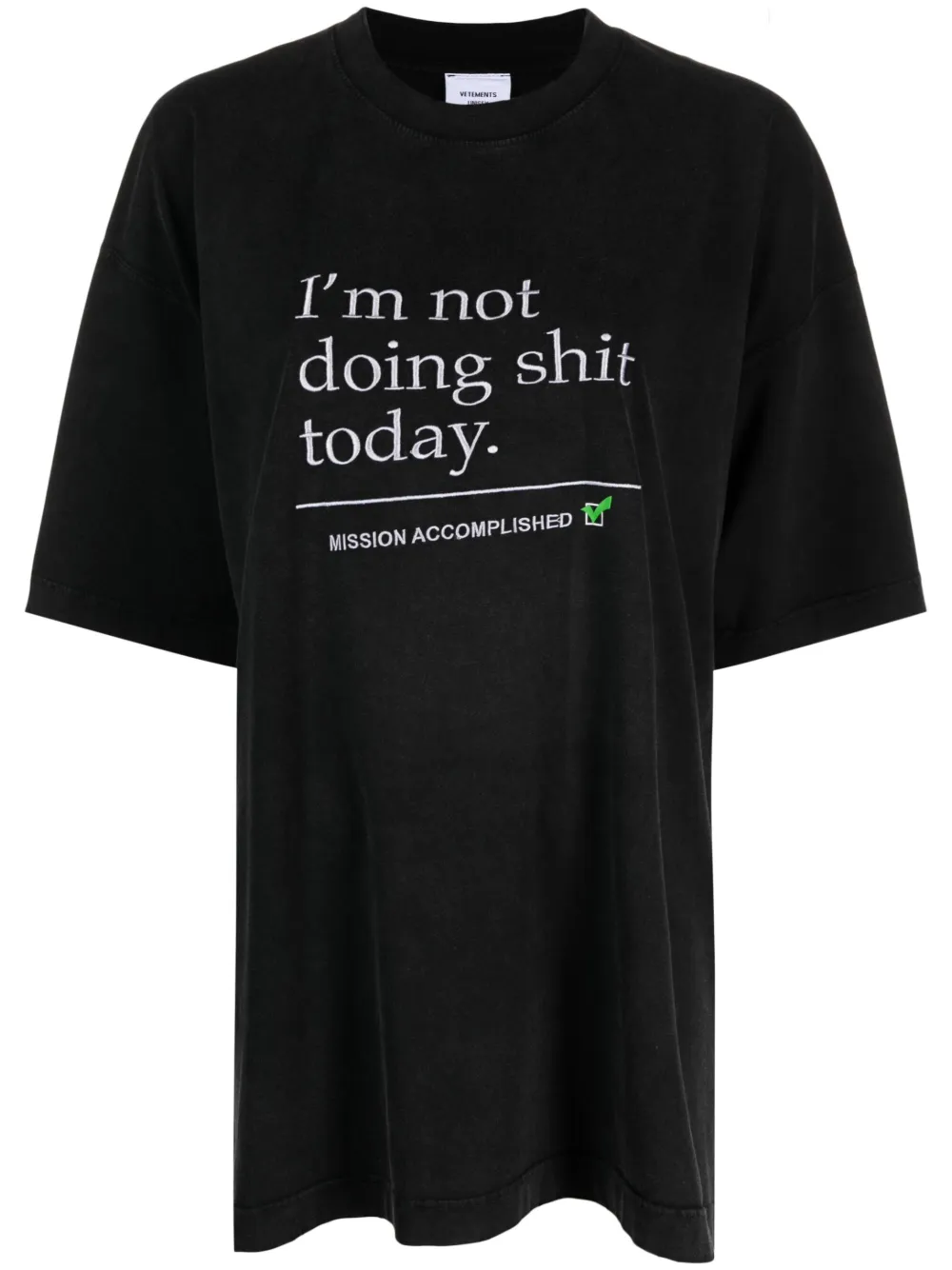 Shop Vetements Not Doing Shit Today Cotton T-Shirt