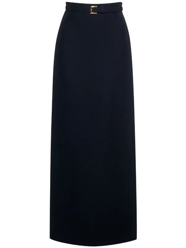 Adam Lippes Belted Wool Pencil Maxi Skirt Farfetch