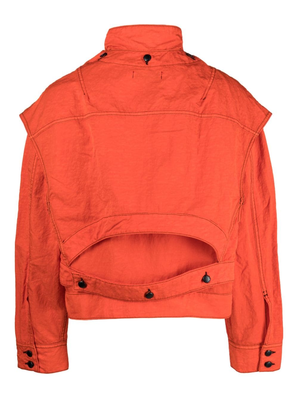 Shop Eckhaus Latta Mobile High-neck Oversized Jacket In Orange