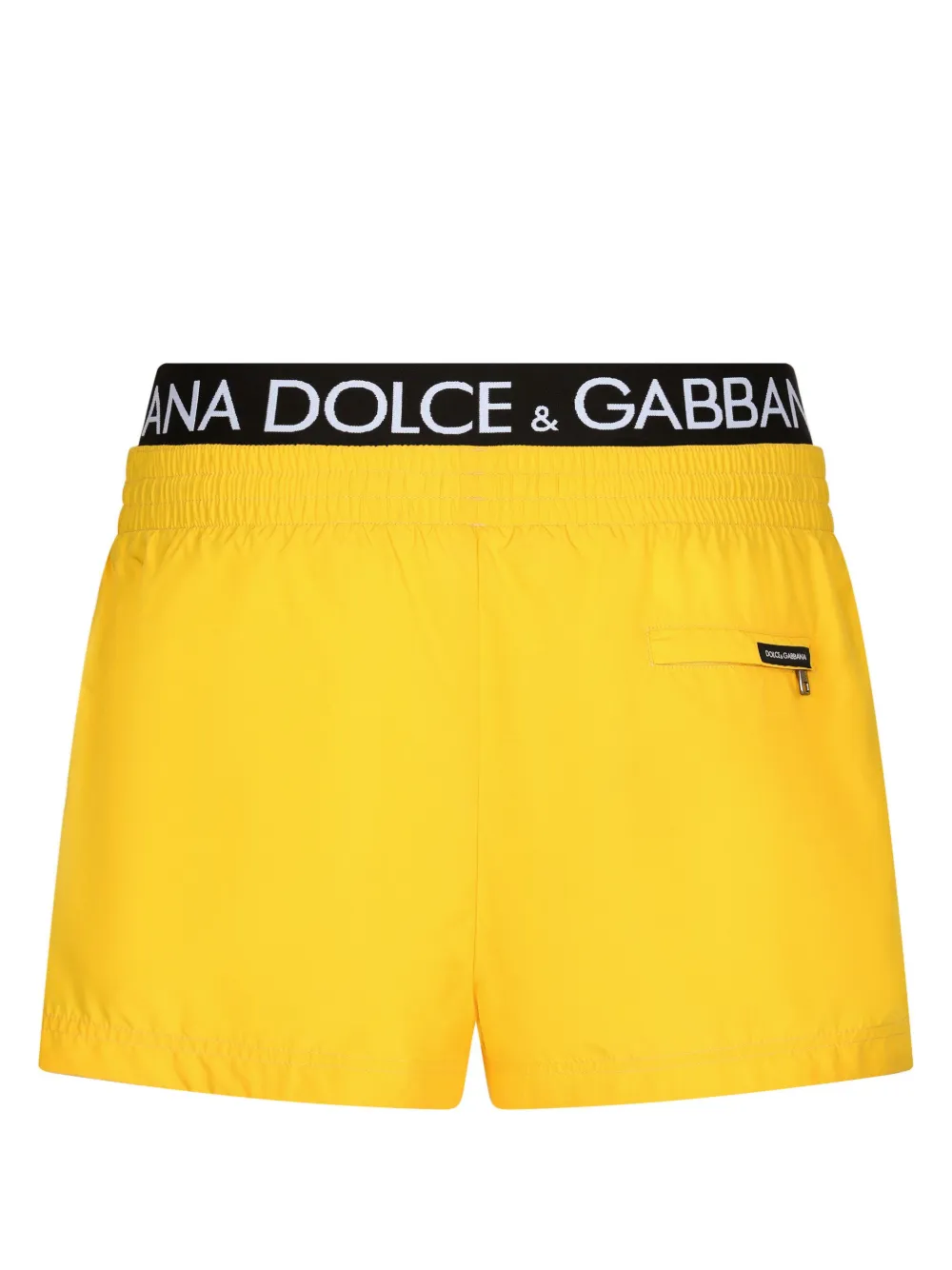 Dolce & Gabbana Zwembroek met logoband - Geel