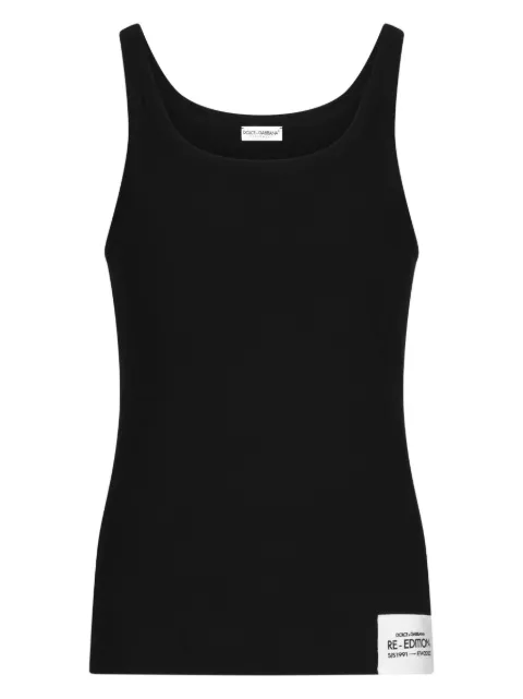 Dolce & Gabbana logo-patch cotton tank top