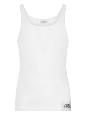Dolce & Gabbana logo-patch Tank Top | White | FARFETCH CA