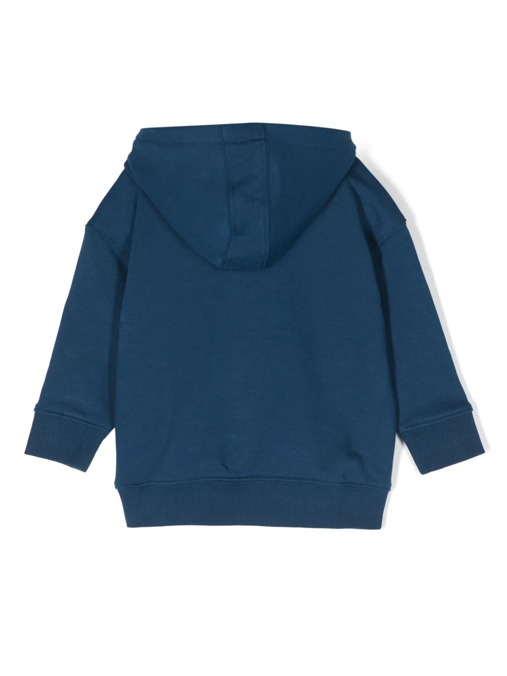 Tommy Hilfiger Junior logo-embroidery cotton-blend hoodie - Blauw