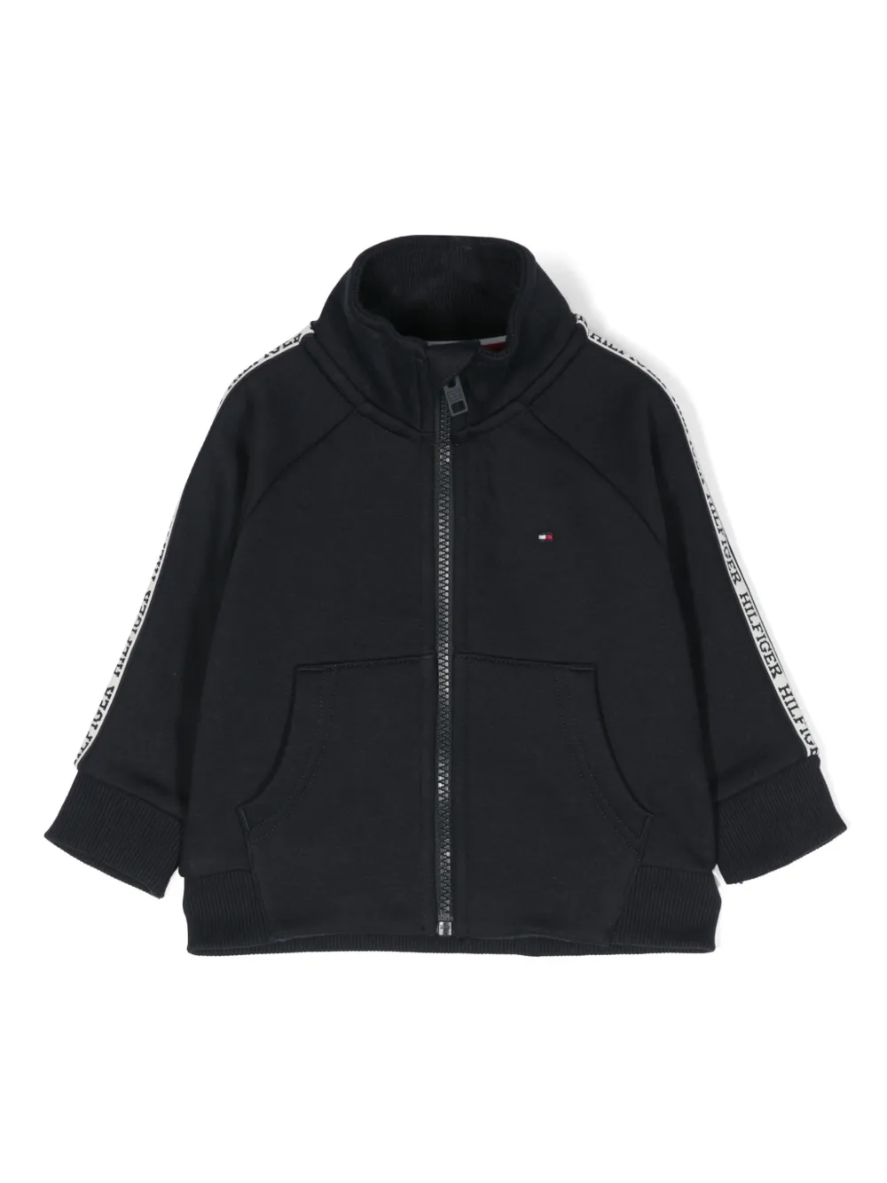Tommy Hilfiger Junior Jack met logopatch en rits Blauw