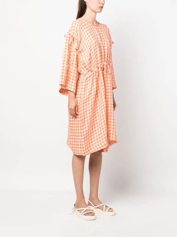 Orange and white gingham dress new arrivals