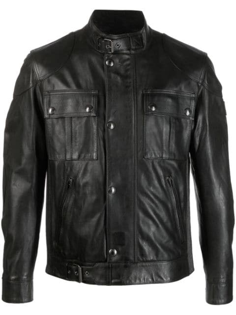 Belstaff - multi-pocket leather jacket