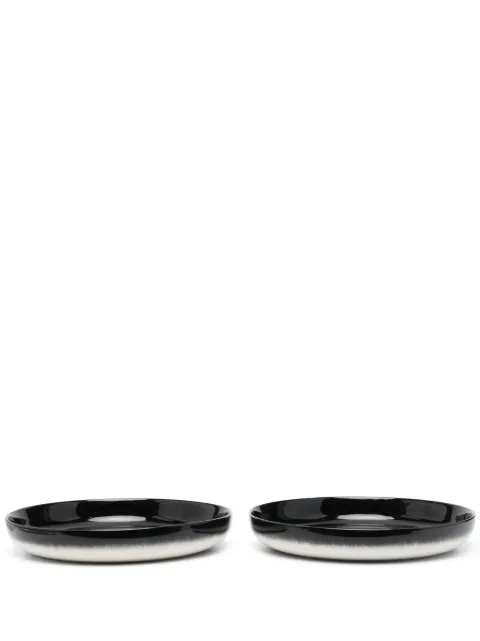 Ann Demeulemeester X Serax two-tone porcelain plates (set of 2)