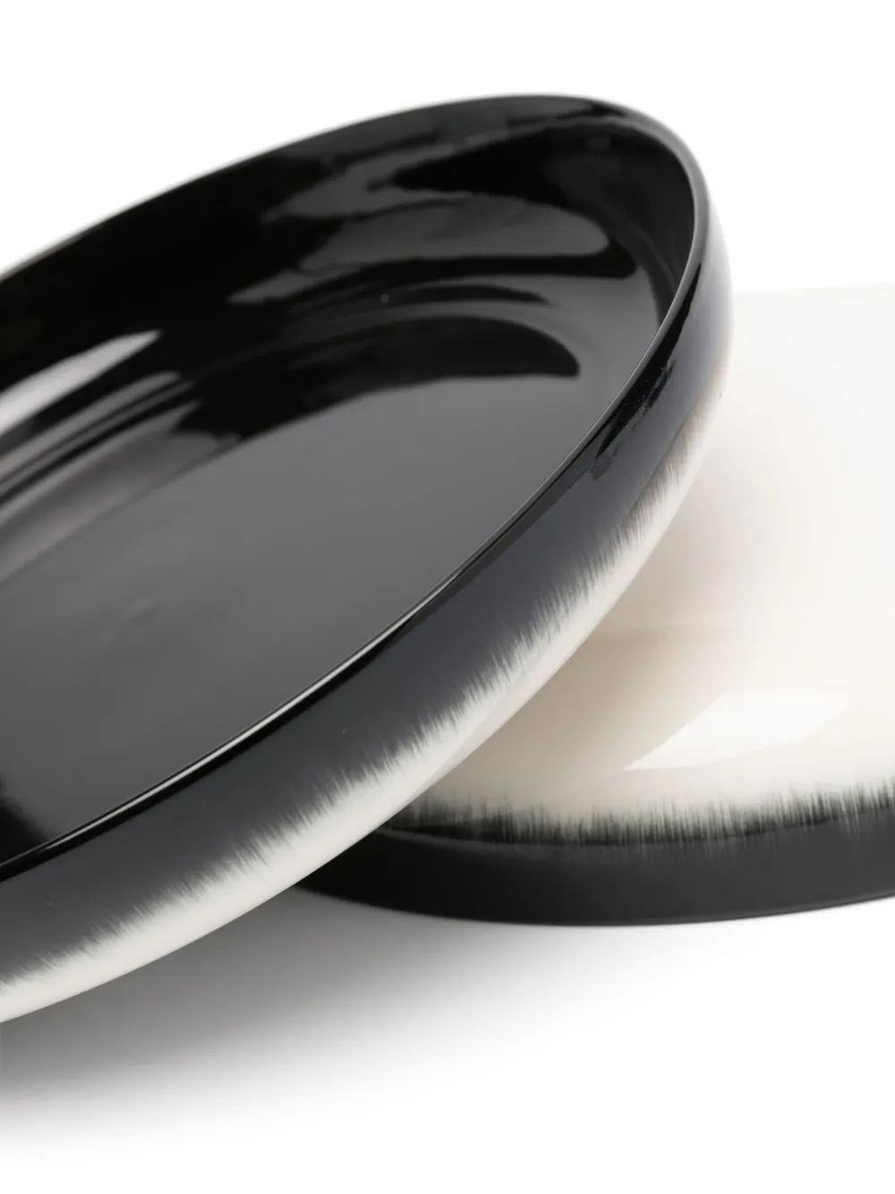 Ann Demeulemeester X Serax Two-tone Porcelain Plates (set Of 2) In Black