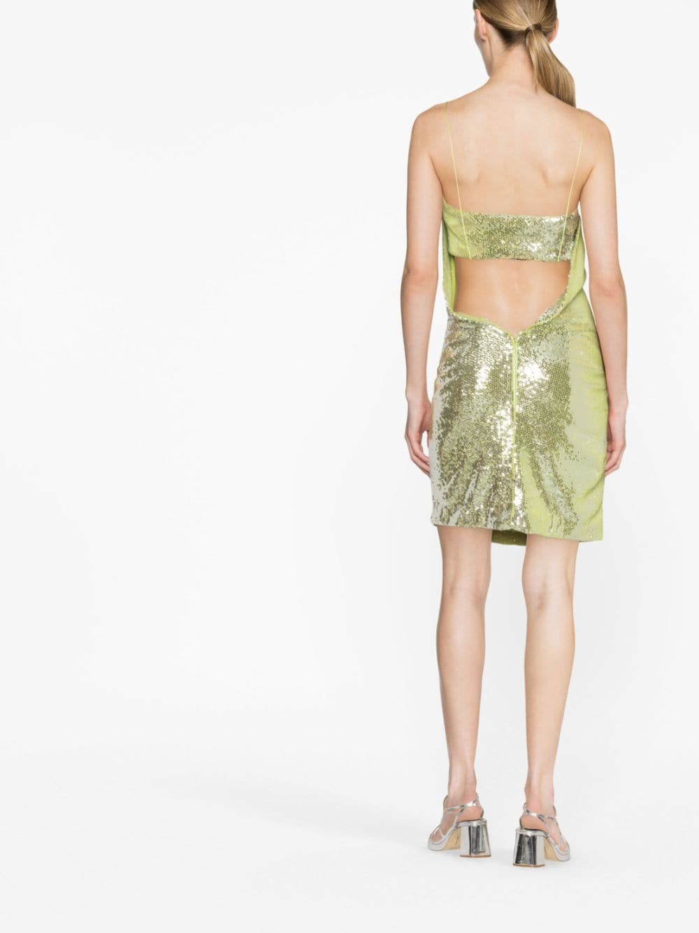 Shop Dorothee Schumacher Sequinned Minidress In Green