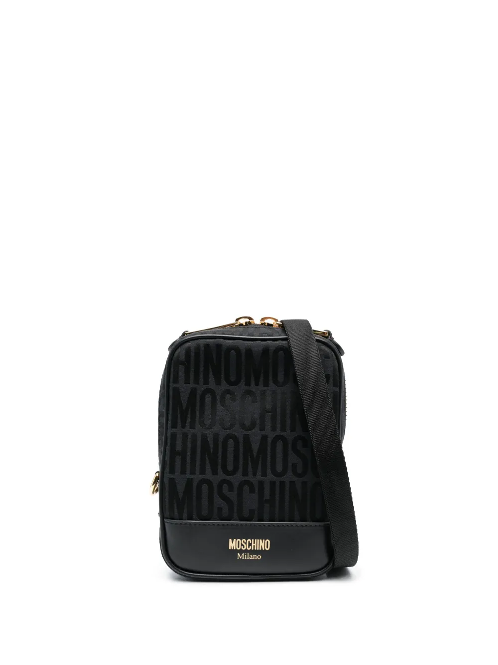 Image 1 of Moschino logo-print crossbody bag