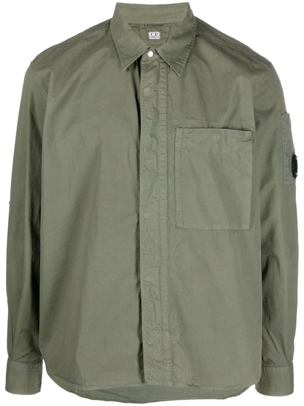 C.p. Company Lens Detail Cotton Shirt In Green