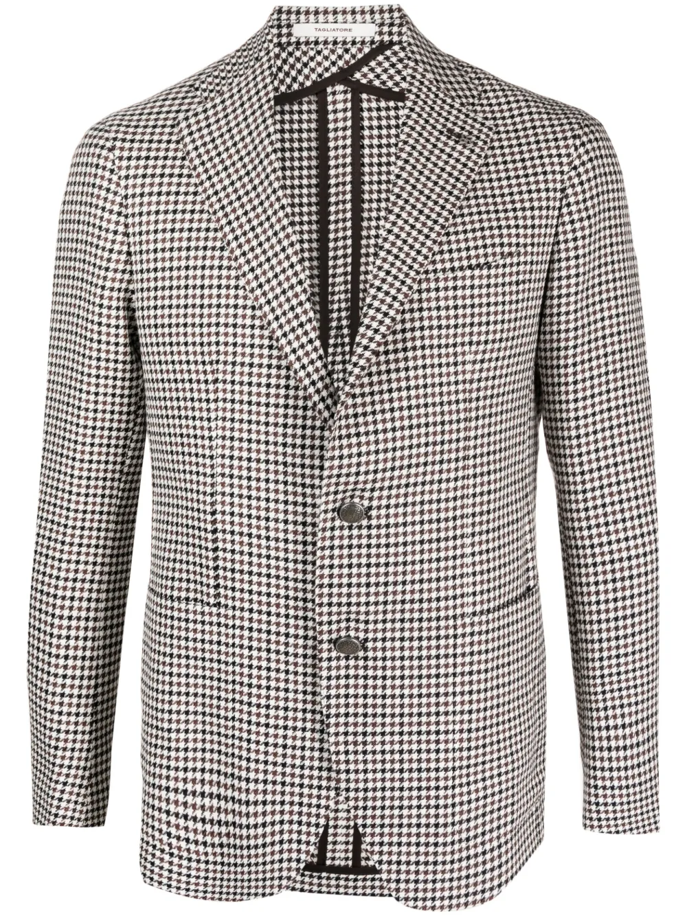 Tagliatore houndstooth-print single-breasted blazer - White