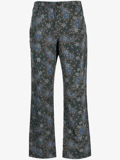 Soulland floral-paisley straight-leg trousers