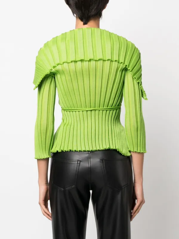 A. ROEGE HOVE Ara wide-collar Wrap Cardigan | Green | FARFETCH