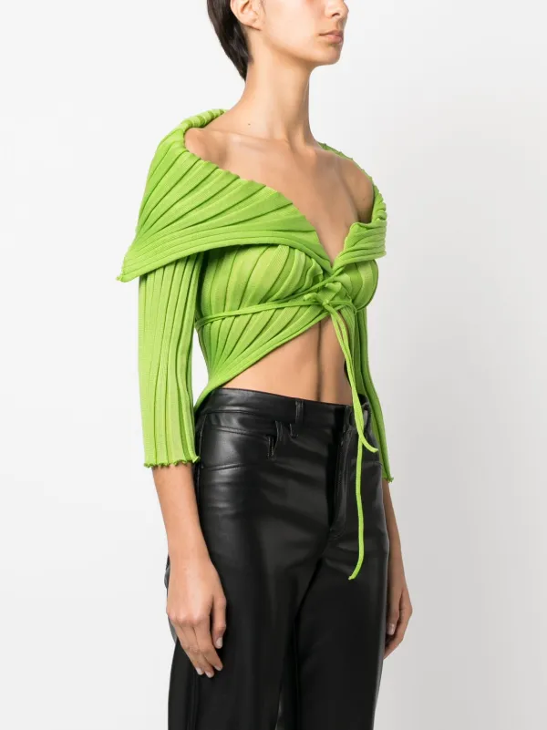 A. ROEGE HOVE Ara wide-collar Wrap Cardigan | Green | FARFETCH