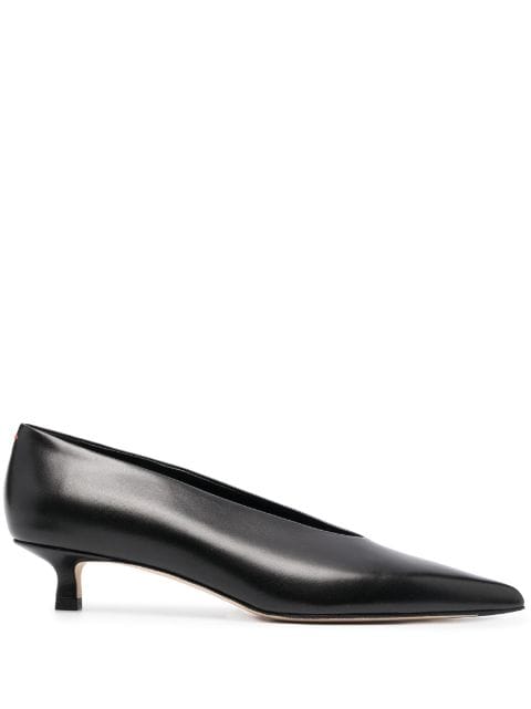 Aeyde Clara pointed-toe leather pumps