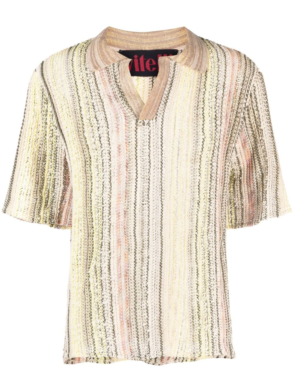 Shop Vitelli Vertical Stripe-print Polo Shirt In Neutrals