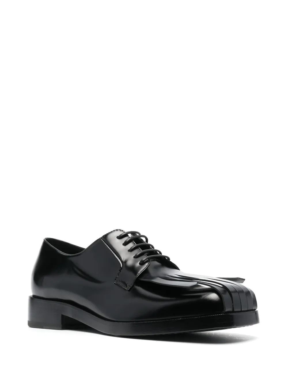 Shop Raf Simons Square-toe Derby Shoes In Black