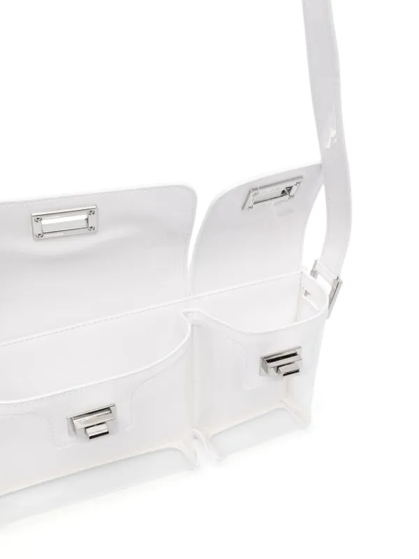BY FAR Billy faux leather shoulder bag women Polyurethane Recycled Polyurethane One Size White