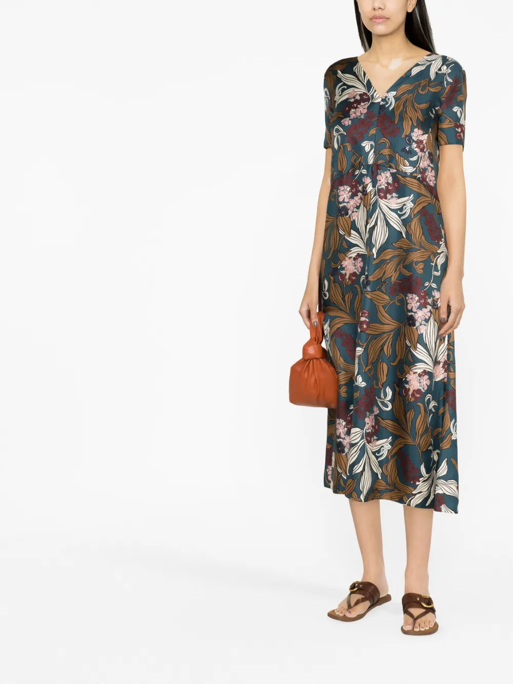 'S Max Mara Midi-jurk met bloemenprint - Blauw