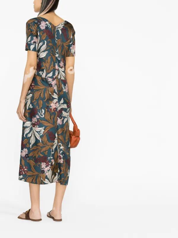 'S Max Mara floral-print Silk Midi Dress | Blue | FARFETCH
