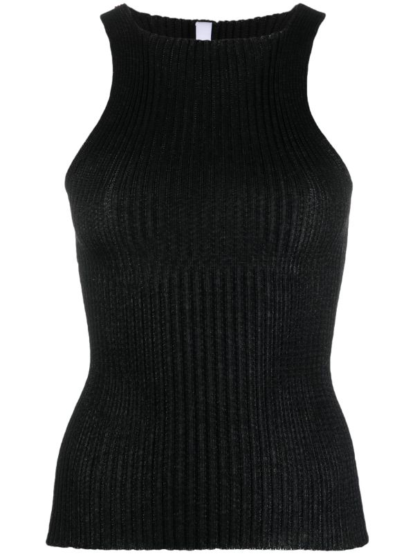 A. ROEGE HOVE Emma high-neck Ribbed Tank Top | Black | FARFETCH