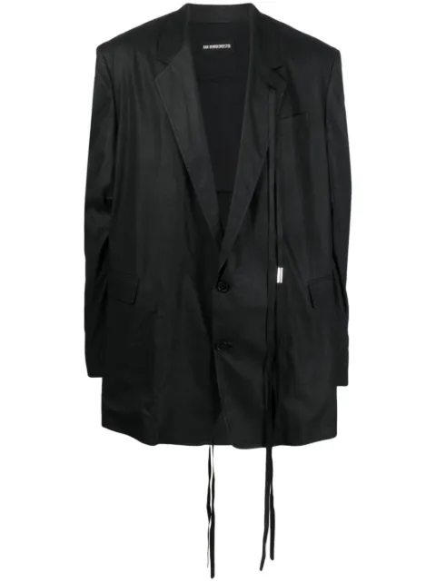 Ann Demeulemeester strap-detailing single-breasted blazer