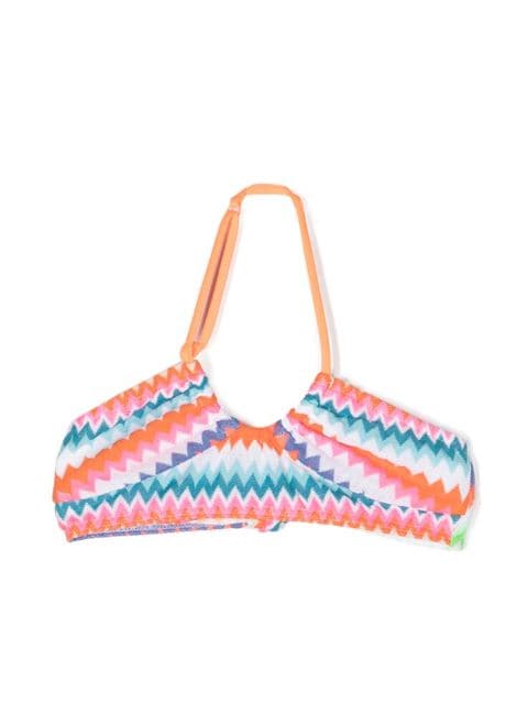 zigzag-print bikini top